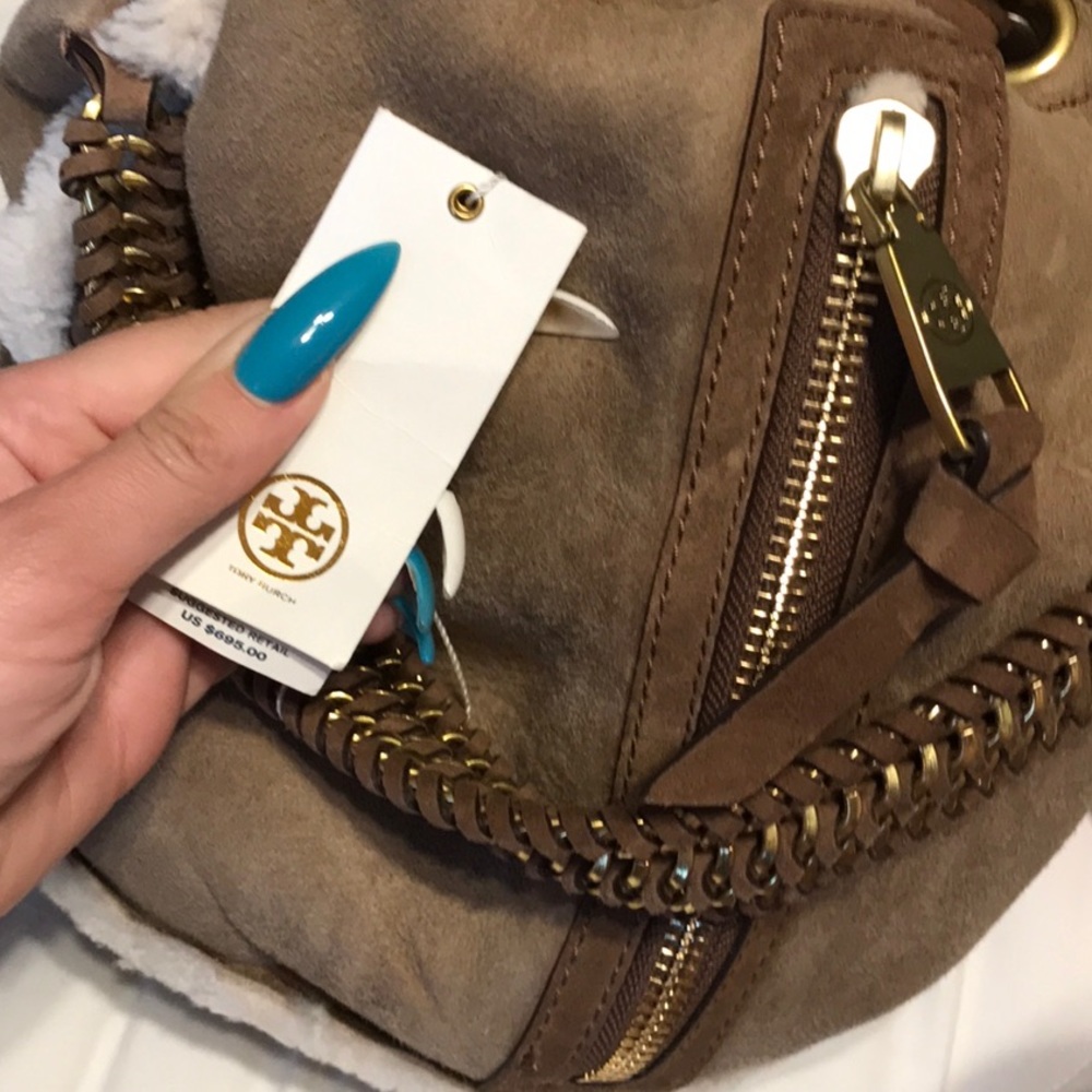 Tory Burch Shearling Fur Drawstring Bag NWT - Picture 3 of 6